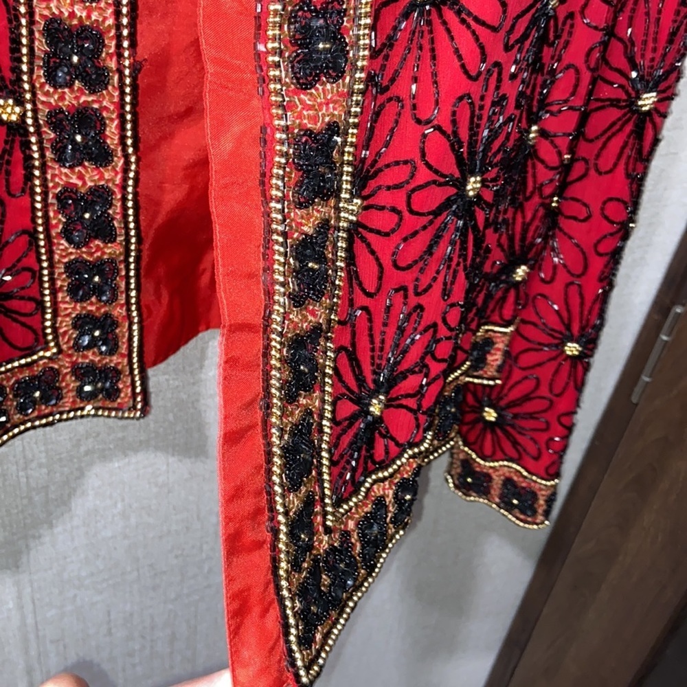 Papell boutique evening beaded silk top - Picture 6 of 8